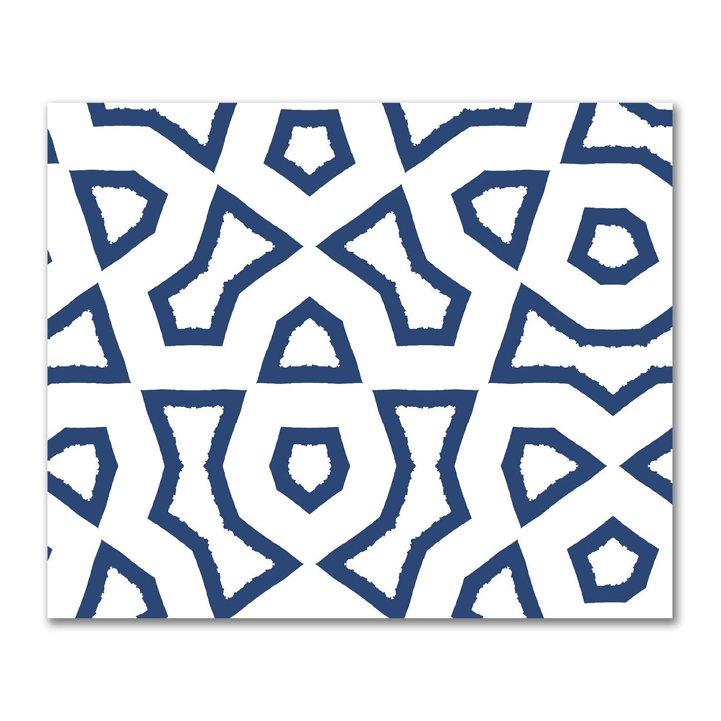 Off-White Cotton Sateen Fabric with Bold Royal Blue Graphic  | FACS-1291-391