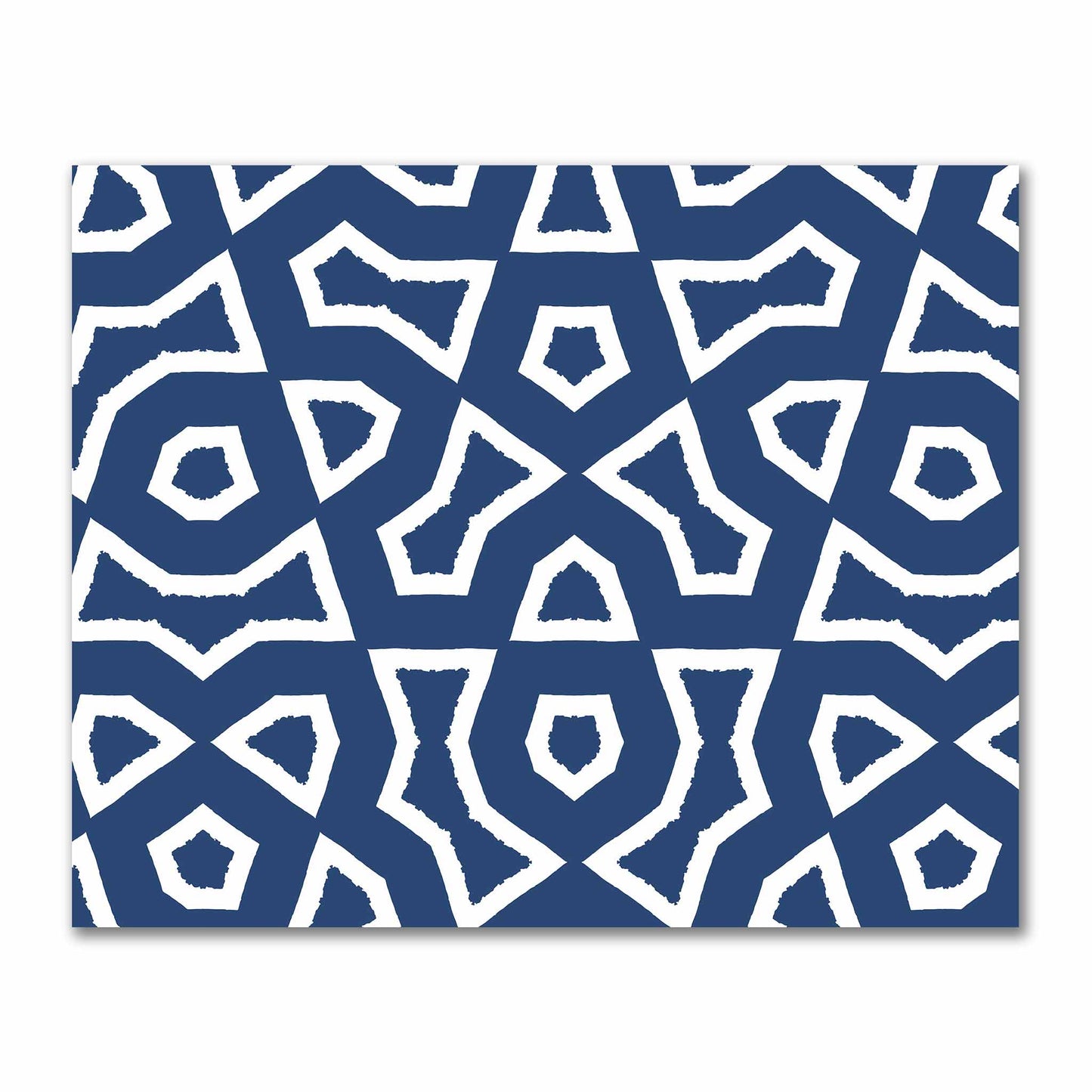 Royal Blue Cotton Sateen Fabric with Bold Off-White Graphic  | FACS-1291-392
