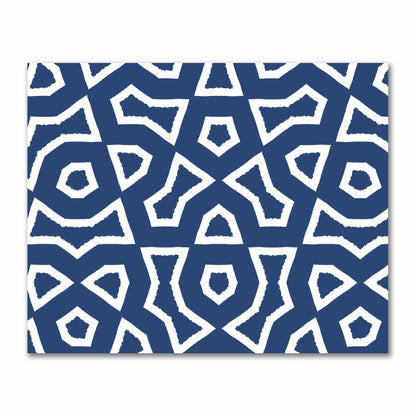 Royal Blue Cotton Sateen Fabric with Bold Off-White Graphic  | FACS-1291-392