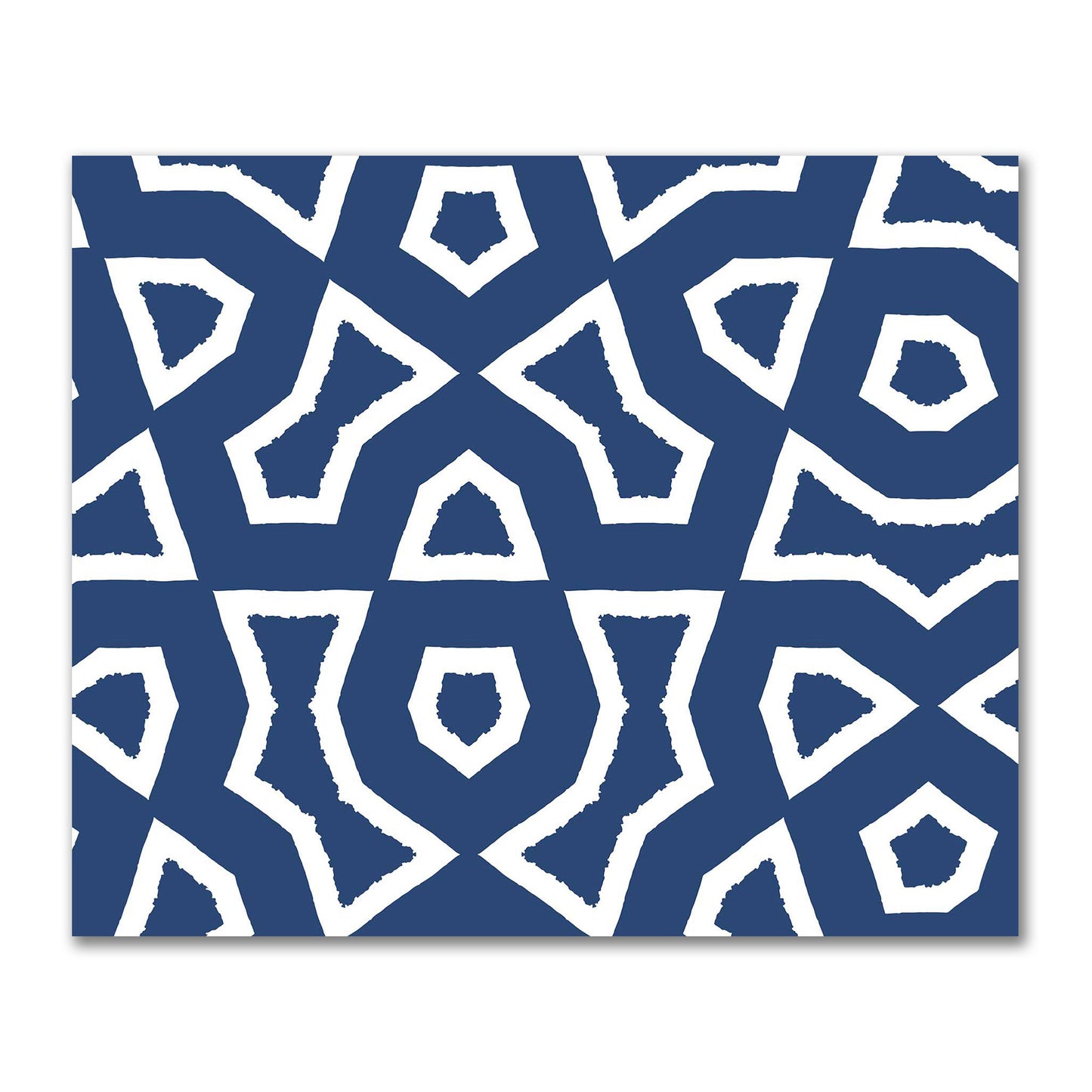 Royal Blue Cotton Sateen Fabric with Bold Off-White Graphic  | FACS-1291-392