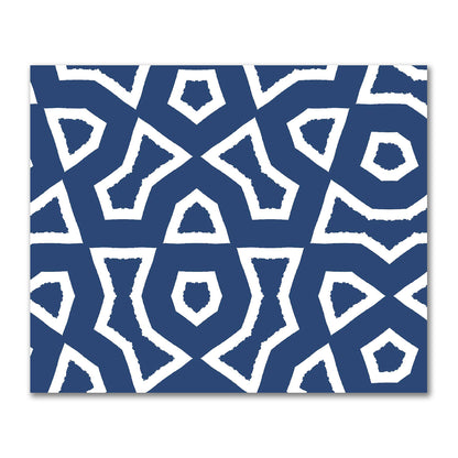 Royal Blue Cotton Sateen Fabric with Bold Off-White Graphic  | FACS-1291-392