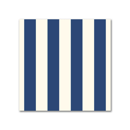 Cotton Sateen Fabric with Royal Blue Bars on Pale Cream, FACS-1293-051