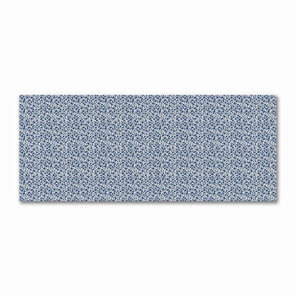 Pale Cream Cotton Sateen Fabric with Royal Blue Hand-painted Dab Motif Print | FACS-1293-092