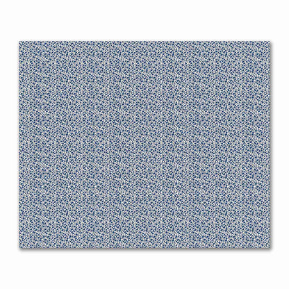 Pale Cream Cotton Sateen Fabric with Royal Blue Hand-painted Dab Motif Print | FACS-1293-092