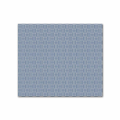 Pale Cream Cotton Sateen Fabric with Royal Blue Single Weave Motif Print | FACS-1293-142