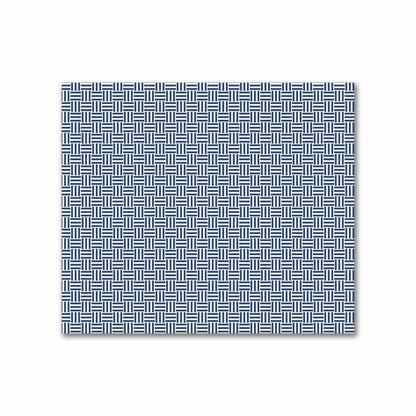 Pale Cream Cotton Sateen Fabric with Royal Blue Double Weave Motif Print | FACS-1293-144