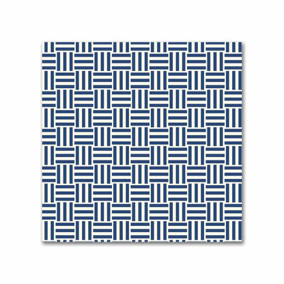 Pale Cream Cotton Sateen Fabric with Royal Blue Double Weave Motif Print | FACS-1293-144