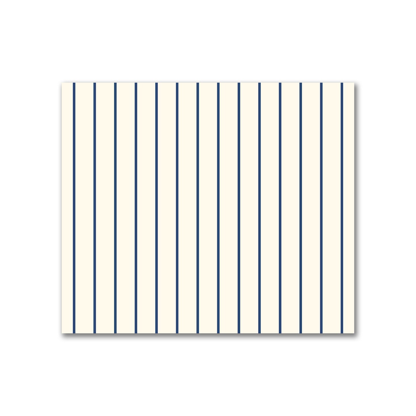 Cotton Sateen Fabric with Fine Royal Blue Stripes on Pale Cream, FACS-1293-151