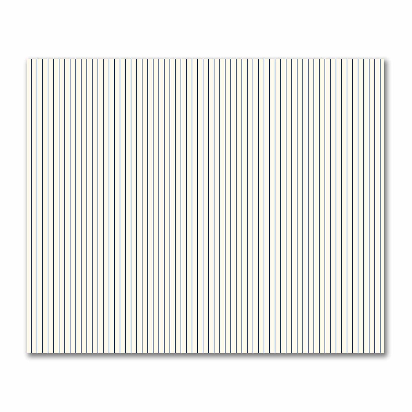 Cotton Sateen Fabric with Fine Royal Blue Stripes on Pale Cream, FACS-1293-151