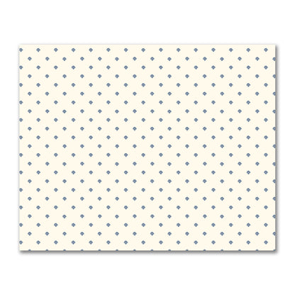 Pale Cream Cotton Sateen Fabric with Royal Blue Hand-painted Swizzle Motif Print | FACS-1293-171