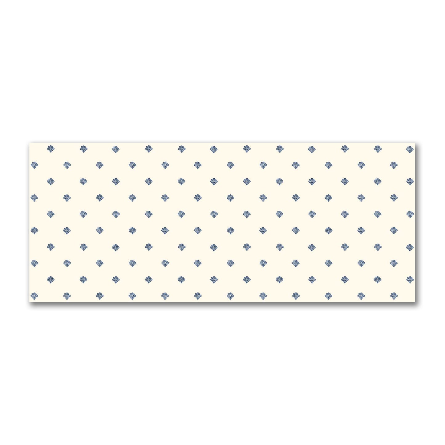 Pale Cream Cotton Sateen Fabric with Royal Blue Hand-painted Swizzle Motif Print | FACS-1293-171