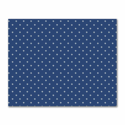 Royal Blue Cotton Sateen Fabric with Pale Cream Hand-painted Swizzle Motif Print | FACS-1293-172