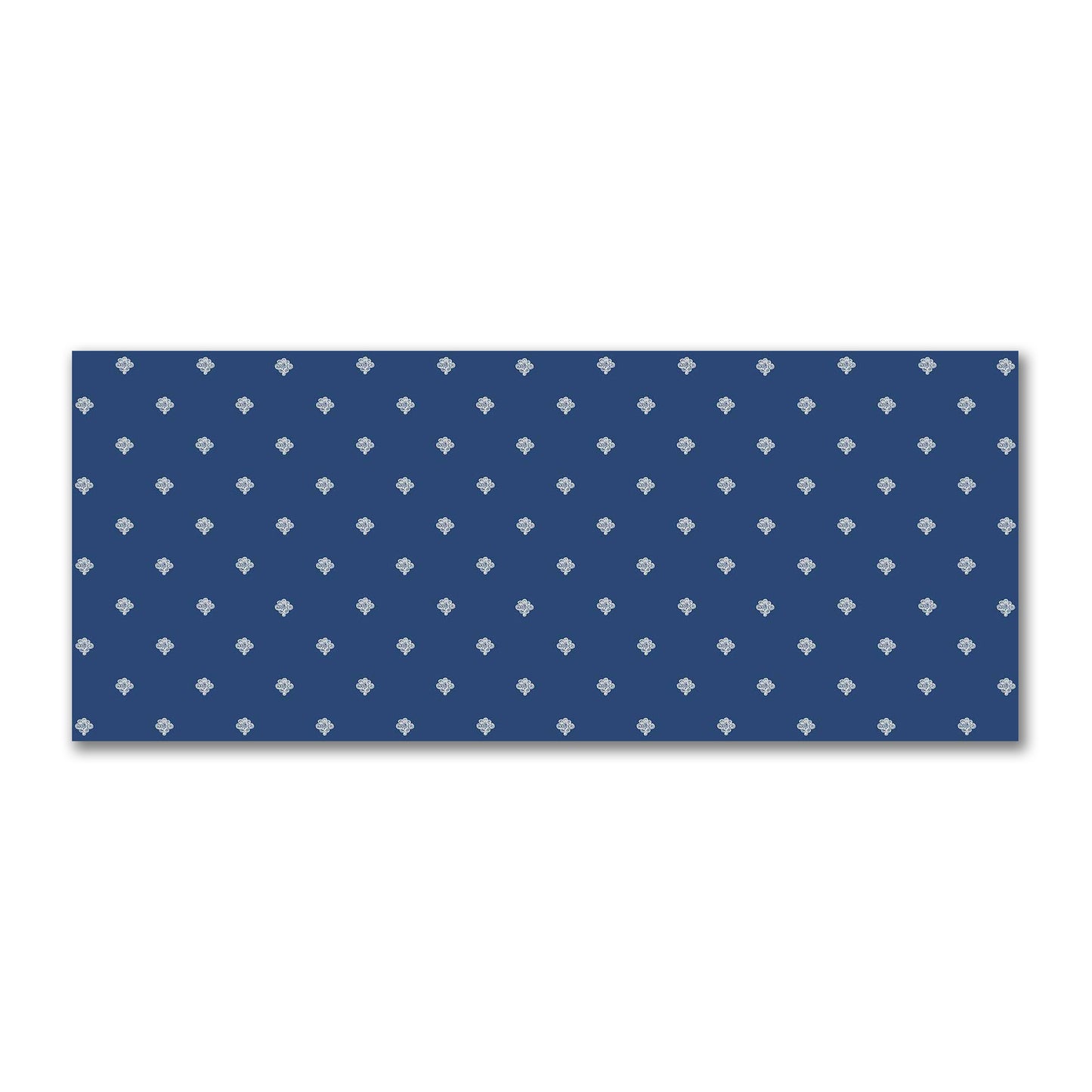 Royal Blue Cotton Sateen Fabric with Pale Cream Hand-painted Swizzle Motif Print | FACS-1293-172