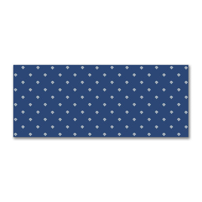 Royal Blue Cotton Sateen Fabric with Pale Cream Hand-painted Swizzle Motif Print | FACS-1293-172