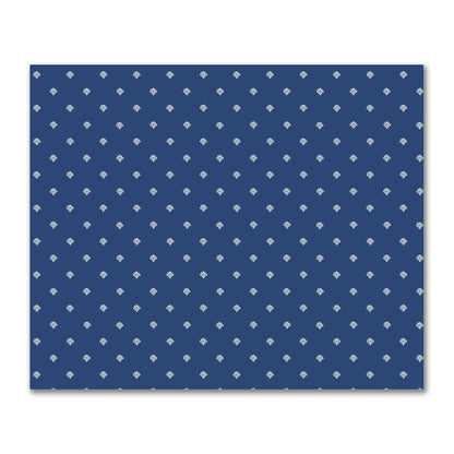 Royal Blue Cotton Sateen Fabric with Pale Cream Hand-painted Swizzle Motif Print | FACS-1293-172