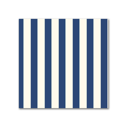 Cotton Sateen Fabric with Thin Royal Blue Bars on Pale Cream, FACS-1293-241