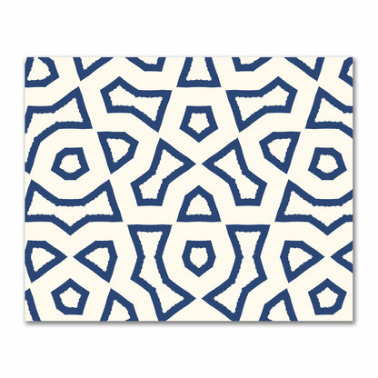 Pale Cream Cotton Sateen Fabric with Bold Royal Blue Graphic  | FACS-1293-391