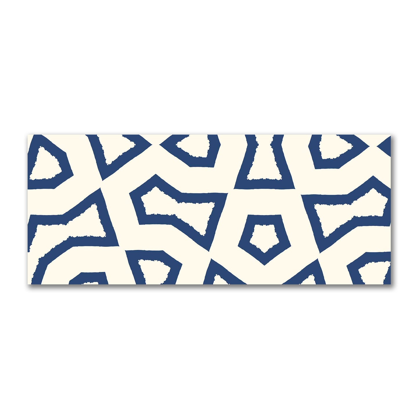 Pale Cream Cotton Sateen Fabric with Bold Royal Blue Graphic  | FACS-1293-391