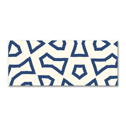 Pale Cream Cotton Sateen Fabric with Bold Royal Blue Graphic  | FACS-1293-391
