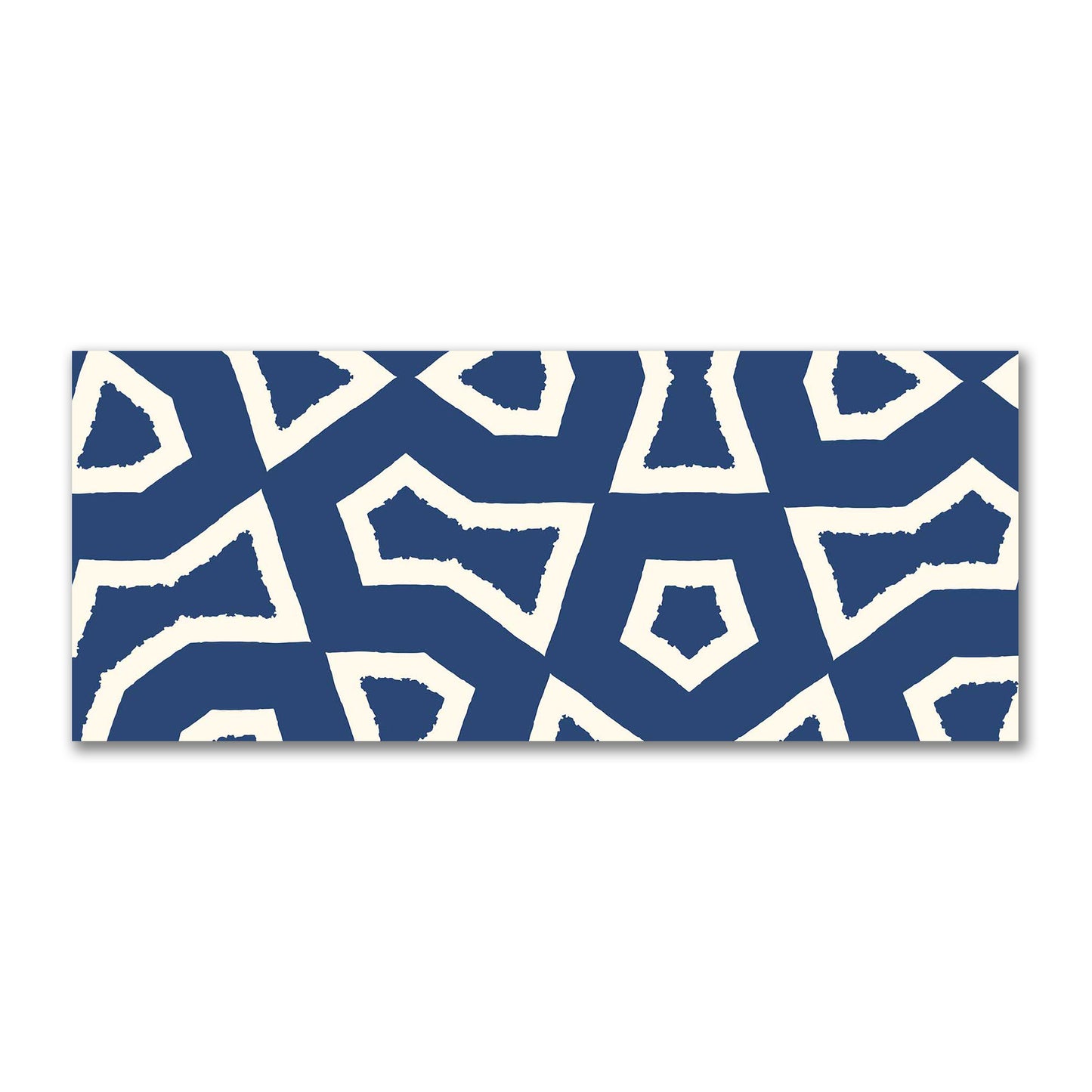 Royal Blue Cotton Sateen Fabric with Bold Pale Cream Graphic  | FACS-1293-392