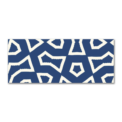 Royal Blue Cotton Sateen Fabric with Bold Pale Cream Graphic  | FACS-1293-392