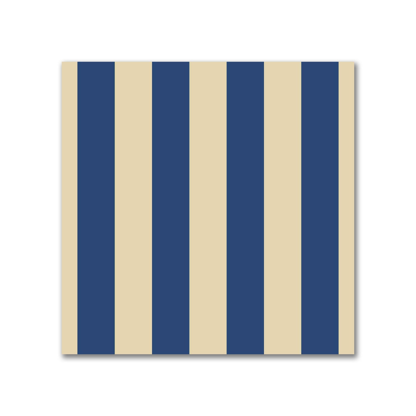 Canvas Fabric with Royal Blue Bars on Tan, FACS-1294-051