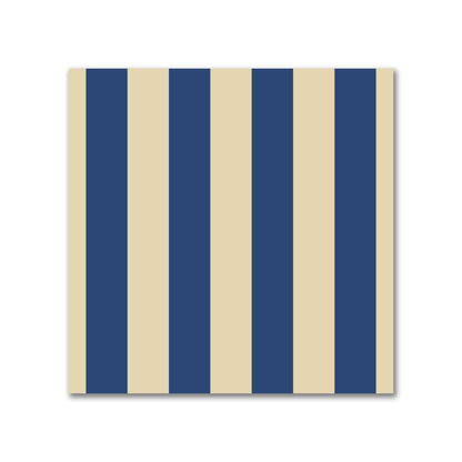 Canvas Fabric with Royal Blue Bars on Tan, FACS-1294-051