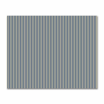 Canvas Fabric with Royal Blue Bars on Tan, FACS-1294-051