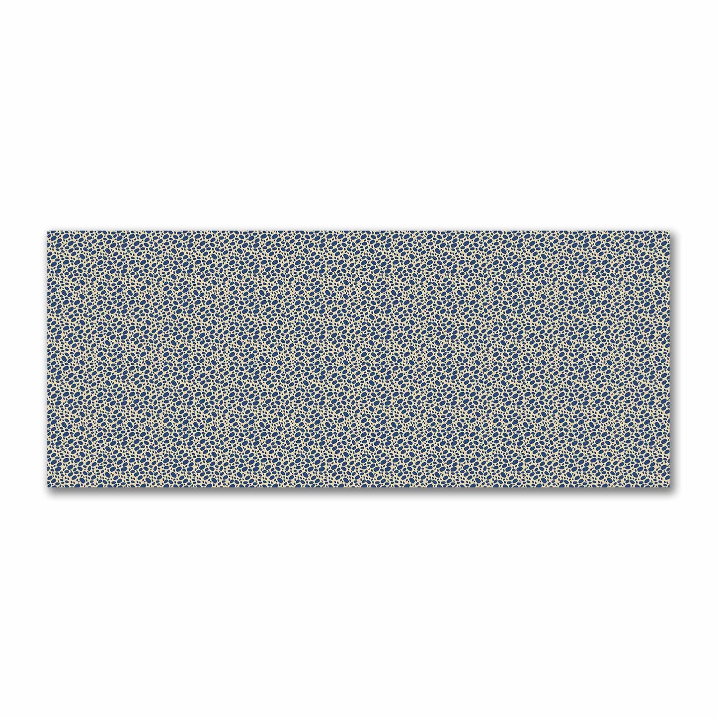 Tan Cotton Sateen Fabric with Royal Blue Hand-painted Dab Motif Print | FACS-1294-092