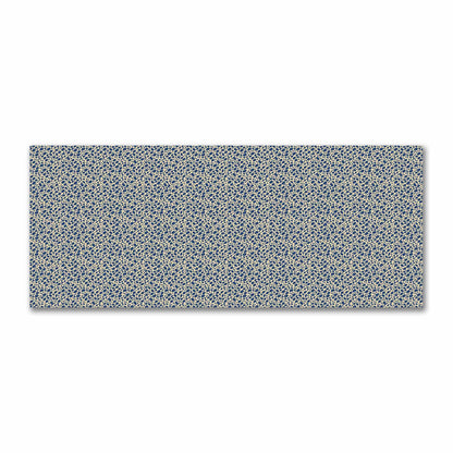 Tan Cotton Sateen Fabric with Royal Blue Hand-painted Dab Motif Print | FACS-1294-092
