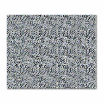 Tan Cotton Sateen Fabric with Royal Blue Hand-painted Dab Motif Print | FACS-1294-092
