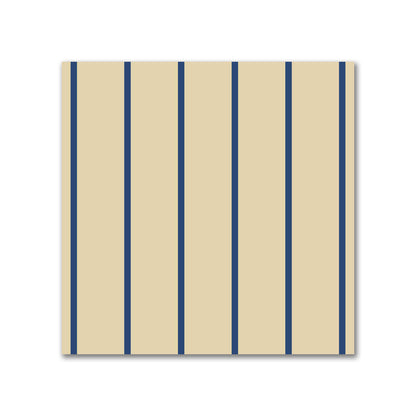 Canvas Fabric with Fine Royal Blue Stripes on Tan, FACS-1294-151