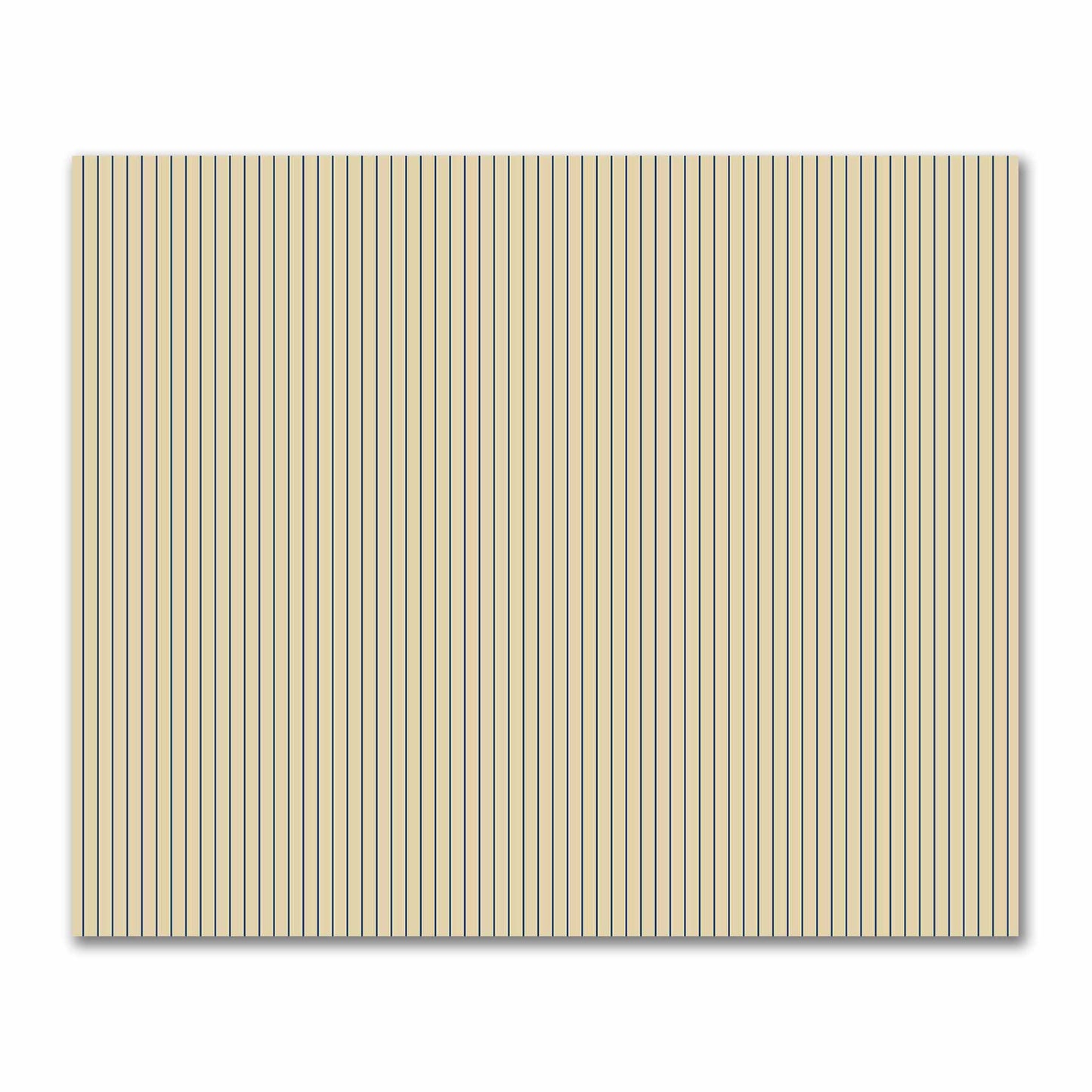 Canvas Fabric with Fine Royal Blue Stripes on Tan, FACS-1294-151