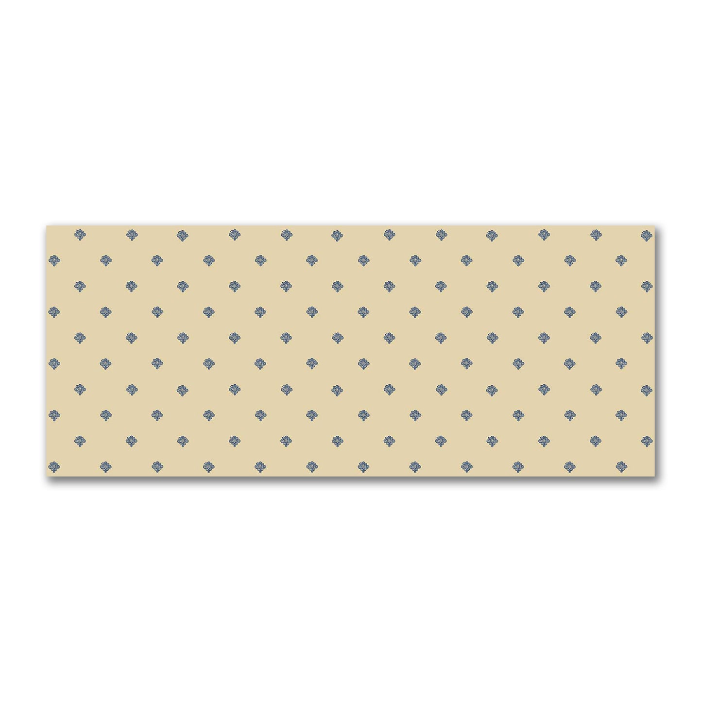 Tan Cotton Sateen Fabric with Royal Blue Hand-painted Swizzle Motif Print | FACS-1294-171