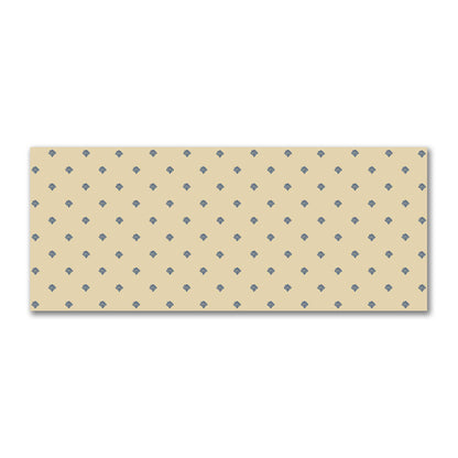 Tan Cotton Sateen Fabric with Royal Blue Hand-painted Swizzle Motif Print | FACS-1294-171