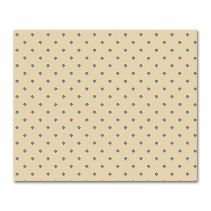 Tan Cotton Sateen Fabric with Royal Blue Hand-painted Swizzle Motif Print | FACS-1294-171