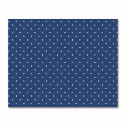 Royal Blue Cotton Sateen Fabric with Tan Hand-painted Swizzle Motif Print | FACS-1294-172