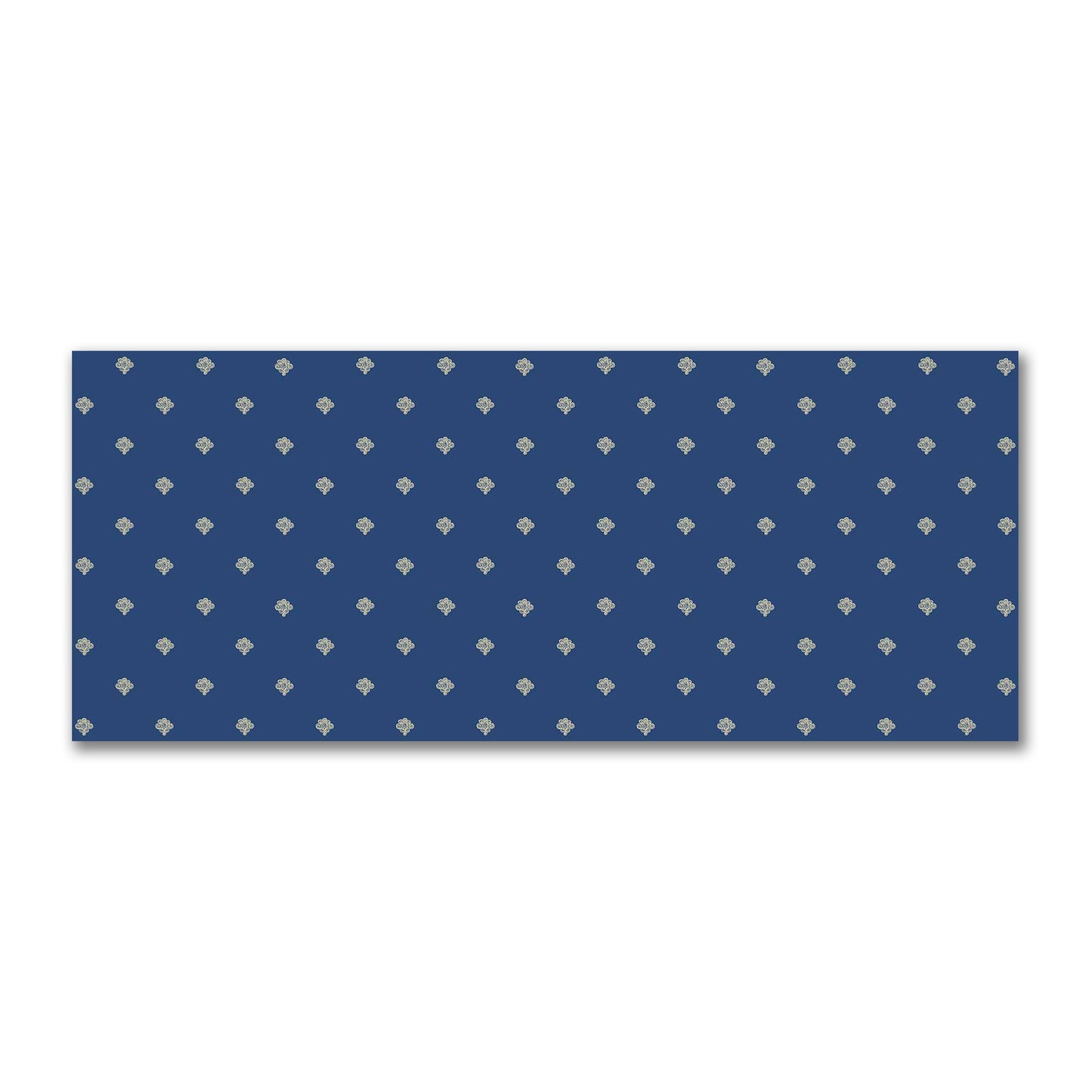 Royal Blue Cotton Sateen Fabric with Tan Hand-painted Swizzle Motif Print | FACS-1294-172