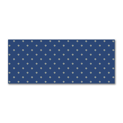 Royal Blue Cotton Sateen Fabric with Tan Hand-painted Swizzle Motif Print | FACS-1294-172
