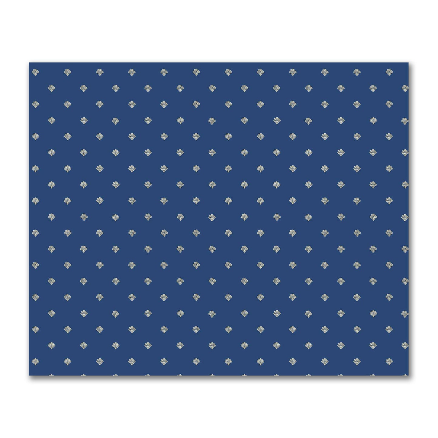 Royal Blue Cotton Sateen Fabric with Tan Hand-painted Swizzle Motif Print | FACS-1294-172