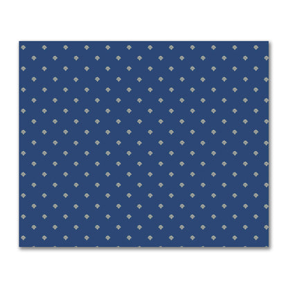 Royal Blue Cotton Sateen Fabric with Tan Hand-painted Swizzle Motif Print | FACS-1294-172