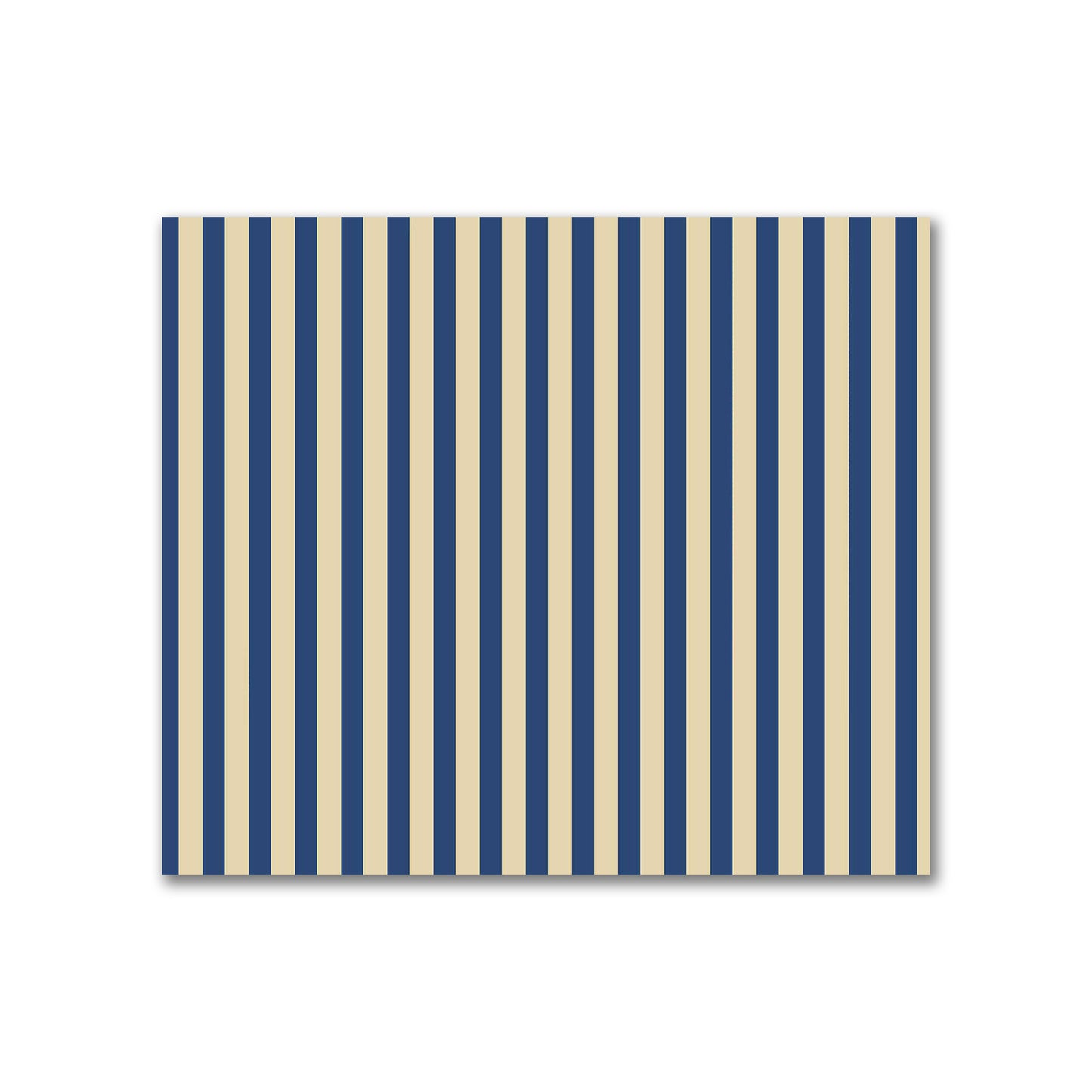 Canvas Fabric with Thin Royal Blue Bars on Tan, FACS-1294-241