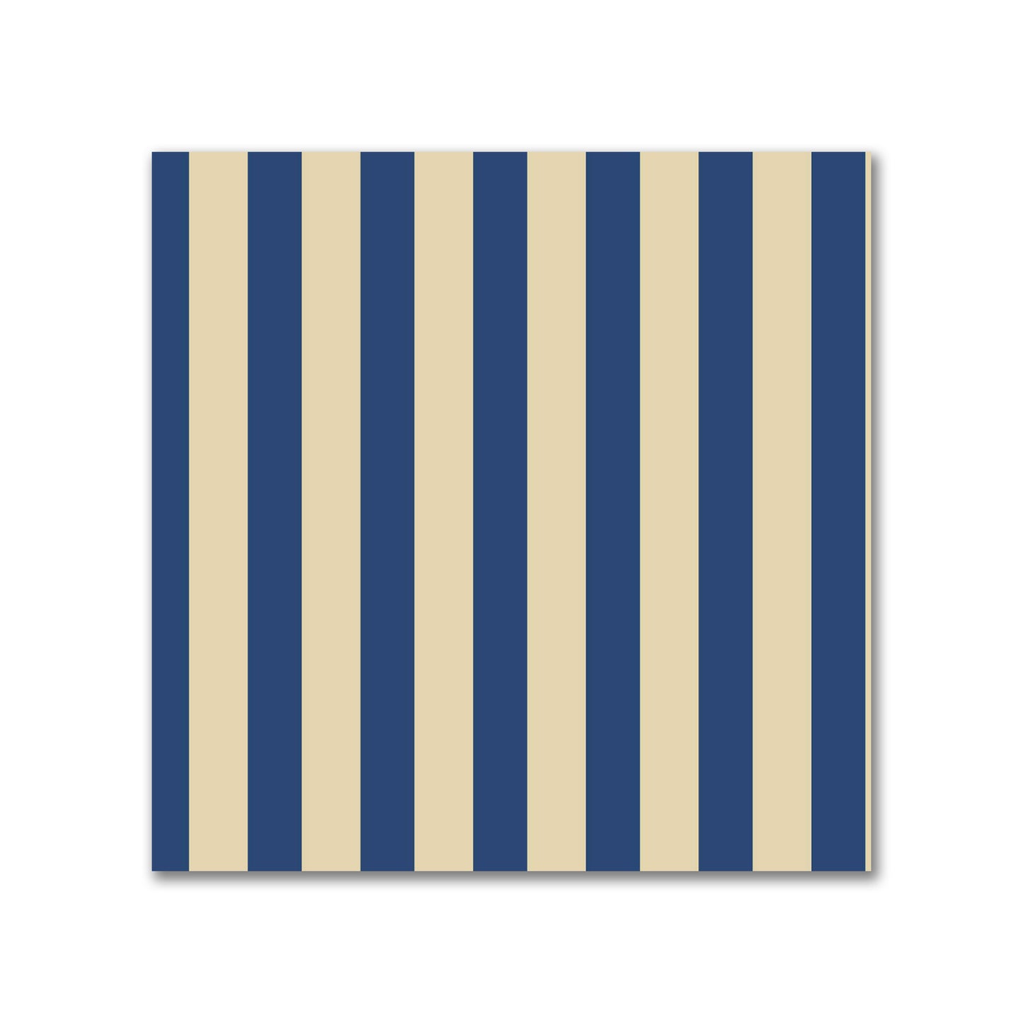 Canvas Fabric with Thin Royal Blue Bars on Tan, FACS-1294-241