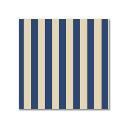 Canvas Fabric with Thin Royal Blue Bars on Tan, FACS-1294-241