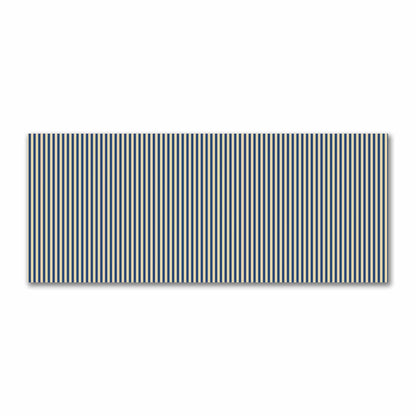 Canvas Fabric with Thin Royal Blue Bars on Tan, FACS-1294-241