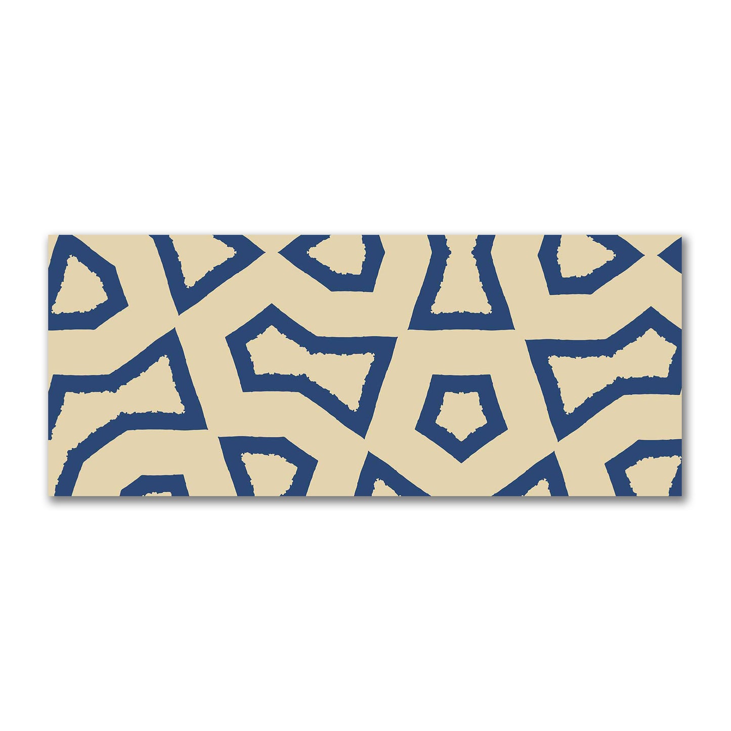 Tan Cotton Sateen Fabric with Bold Royal Blue Graphic  | FACS-1294-391