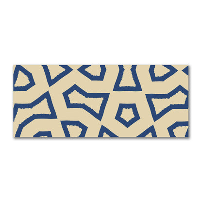 Tan Cotton Sateen Fabric with Bold Royal Blue Graphic  | FACS-1294-391