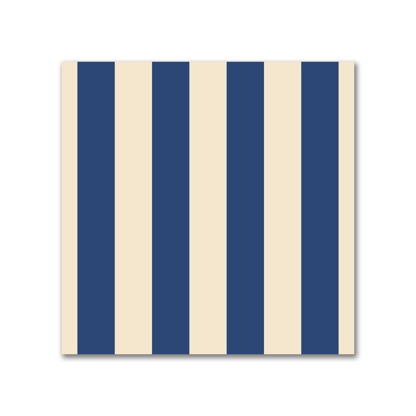 Cotton Sateen Fabric with Royal Blue Bars on Beige, FACS-1295-051