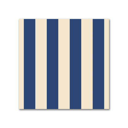 Cotton Sateen Fabric with Royal Blue Bars on Beige, FACS-1295-051