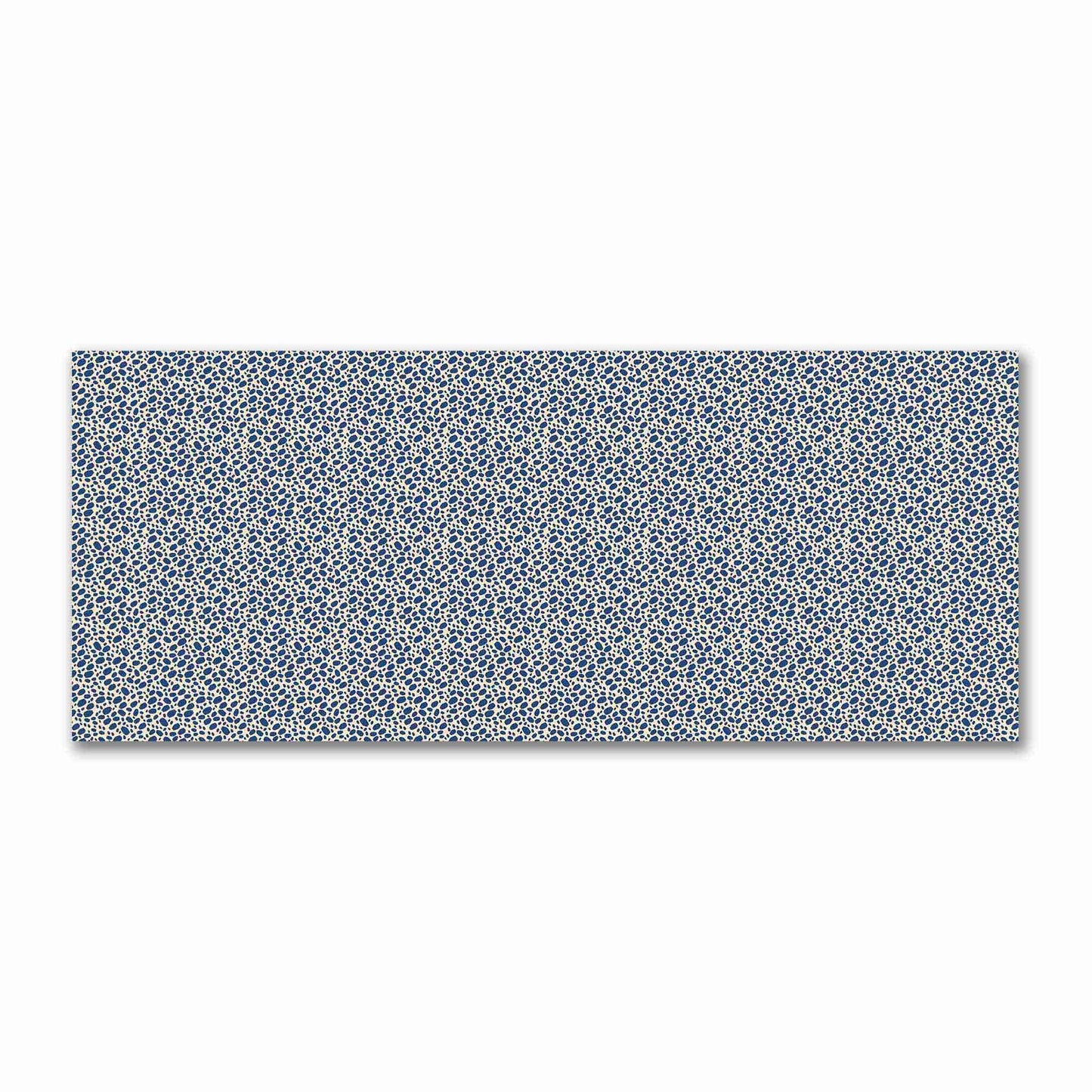 Beige Cotton Sateen Fabric with Royal Blue Hand-painted Dab Motif Print | FACS-1295-092